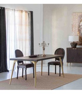 Mesa de comedor rectangular grande de estilo art decó mdmhogar