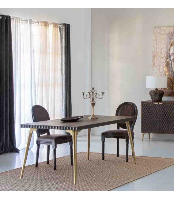 Mesa de comedor rectangular grande de estilo art decó mdmhogar