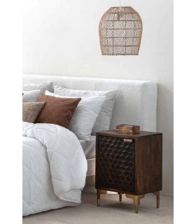 Mesita de noche de estilo art decó mango  metal dorado mdmhogar