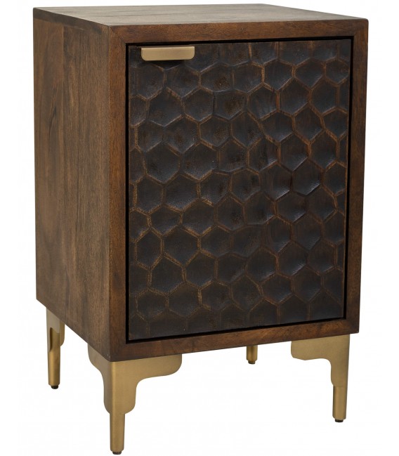 Mesita de noche de estilo art decó mango  metal dorado mdmhogar