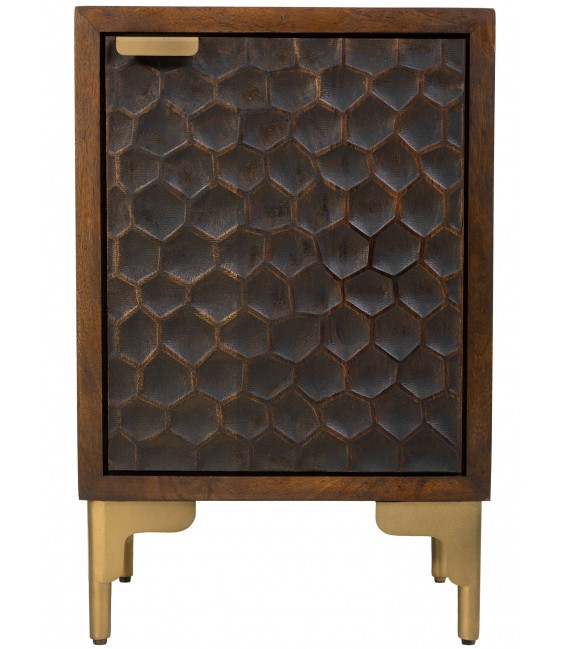 Mesita de noche de estilo art decó mango  metal dorado mdmhogar