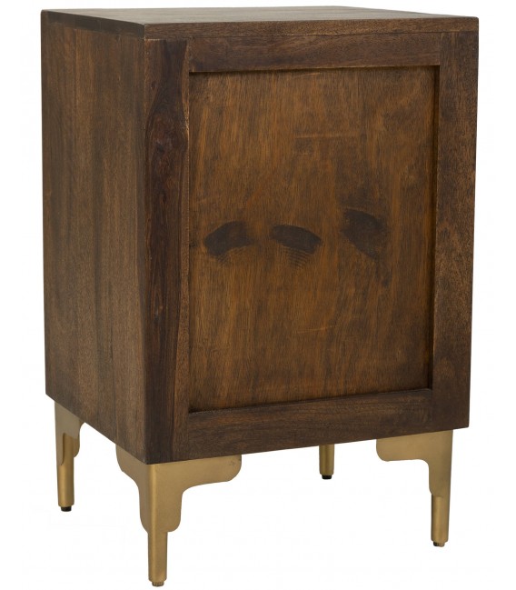 Mesita de noche de estilo art decó mango  metal dorado mdmhogar