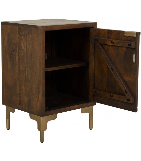 Mesita de noche de estilo art decó mango  metal dorado mdmhogar