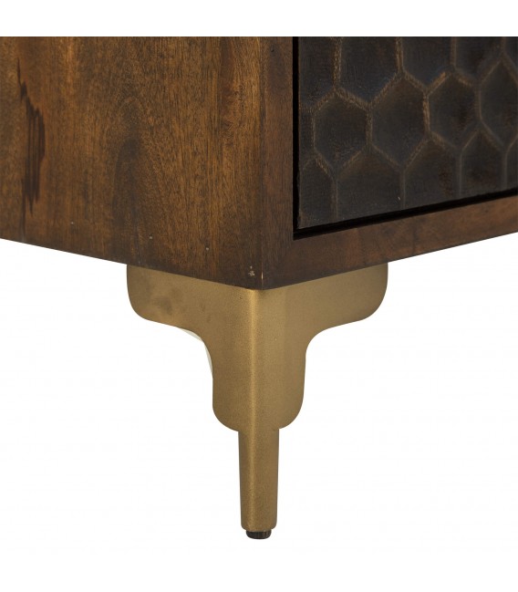 Mesita de noche de estilo art decó mango  metal dorado mdmhogar