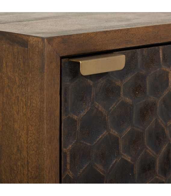 Mesita de noche de estilo art decó mango  metal dorado mdmhogar