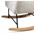 Mecedora cómoda pana color beige patín de madera acabado natural mdmhogar