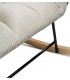Mecedora cómoda pana color beige patín de madera acabado natural mdmhogar