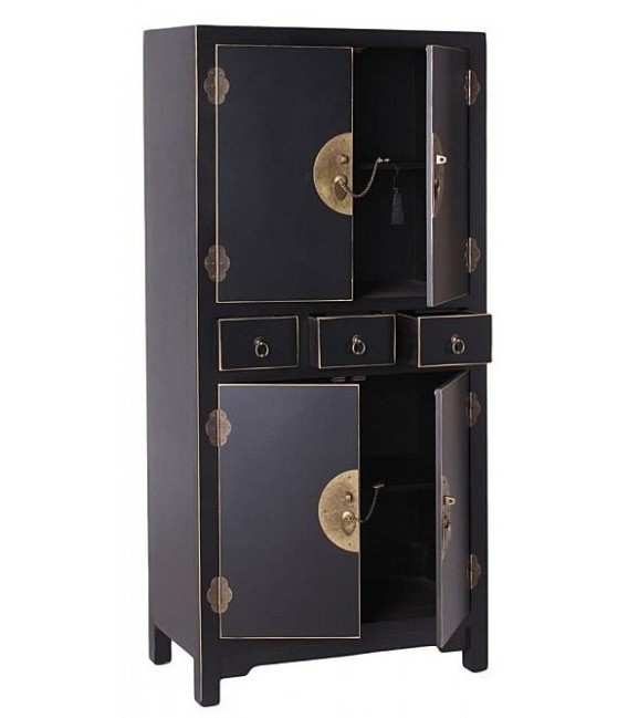 ARMARIO BAJO 63 X 33 X 131 NEGRO ORIENT