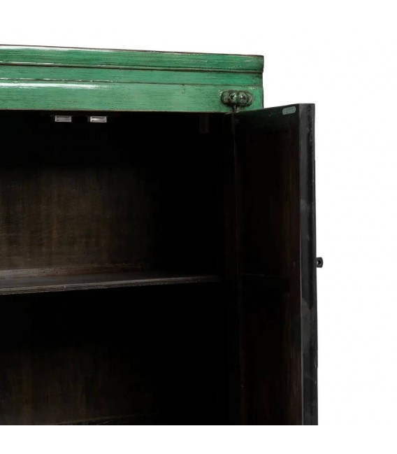 Armario alacena estilo oriental pino reciclado lacado en verde mdmhogar