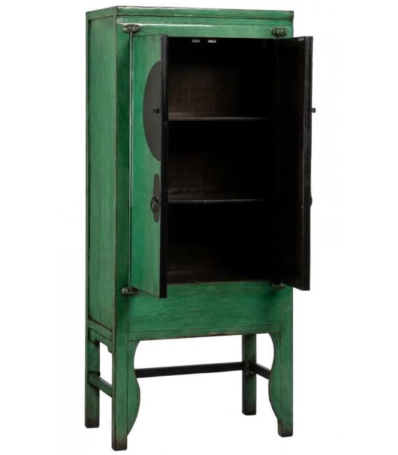 Armario alacena estilo oriental pino reciclado lacado en verde mdmhogar