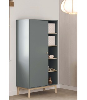 Armario ropero lacado en color gris mdmhogar