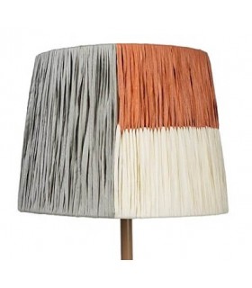 Lámpara de sobremesa original pantalla en cuerda gris beige y marrón mdmhogar