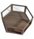MESA DE CENTRO 90 X 80 X 34 HEXAGONO MADERA NOGAL