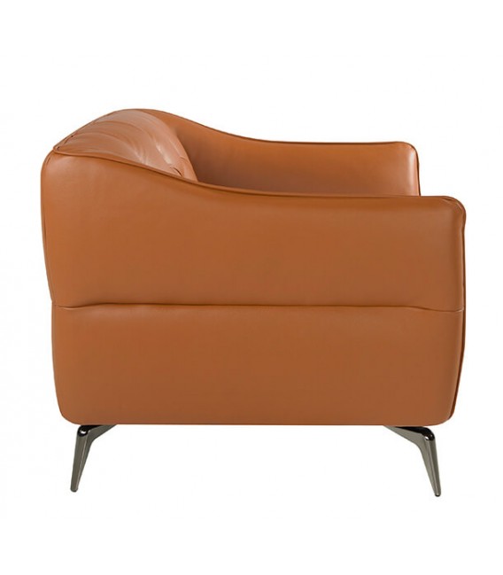 Sofá de 3 plazas grande comodo diseño moderno piel marrón mdmhogar