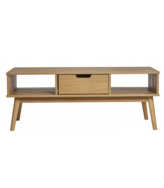 Mesa de centro rectangular de estilo nórdico madera de pino natural mdmhogar