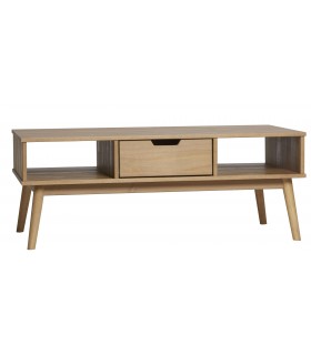 Mesa de centro rectangular de estilo nórdico madera de pino natural mdmhogar