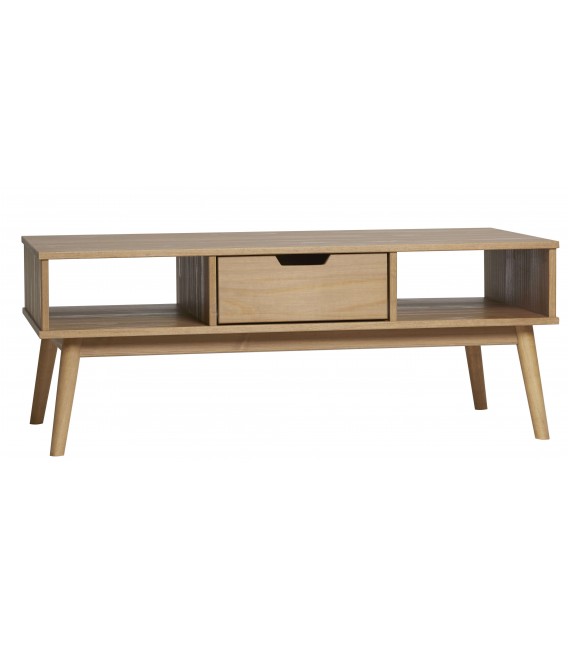 Mesa de centro rectangular de estilo nórdico madera de pino natural mdmhogar