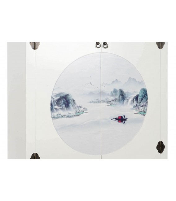Armario ropero estilo oriental lacado en blanco mdmhogar