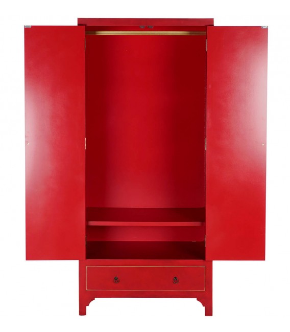 Armario ropero, de estilo oriental lacado en rojo mdmhogar
