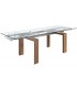 Mesa de comedor rectangular extensible madera y cristal mdmhogar
