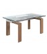 Mesa de comedor rectangular extensible madera y cristal mdmhogar