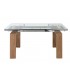 Mesa de comedor rectangular extensible madera y cristal mdmhogar