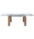 Mesa de comedor rectangular extensible madera y cristal mdmhogar