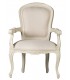 Sillón Luis XVI caoba tallada lacada en blanco tela color blanco mdmhogar