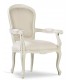 Sillón Luis XVI caoba tallada lacada en blanco tela color blanco mdmhogar