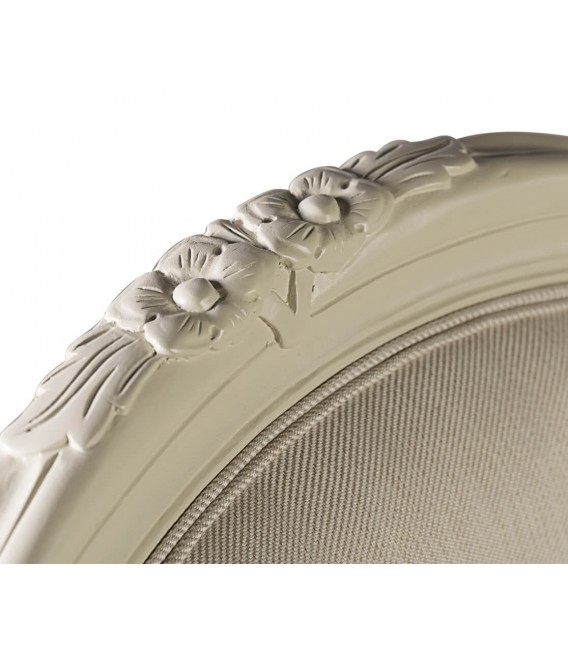 Sillón Luis XVI caoba tallada lacada en blanco tela color blanco mdmhogar