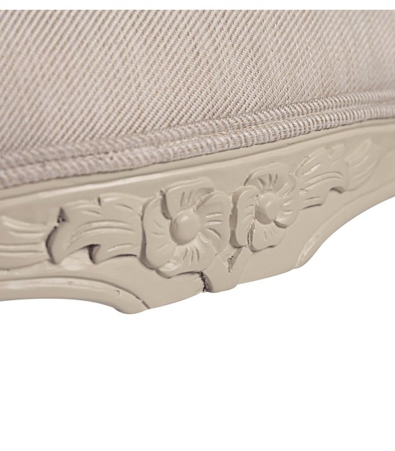 Sillón Luis XVI caoba tallada lacada en blanco tela color blanco mdmhogar