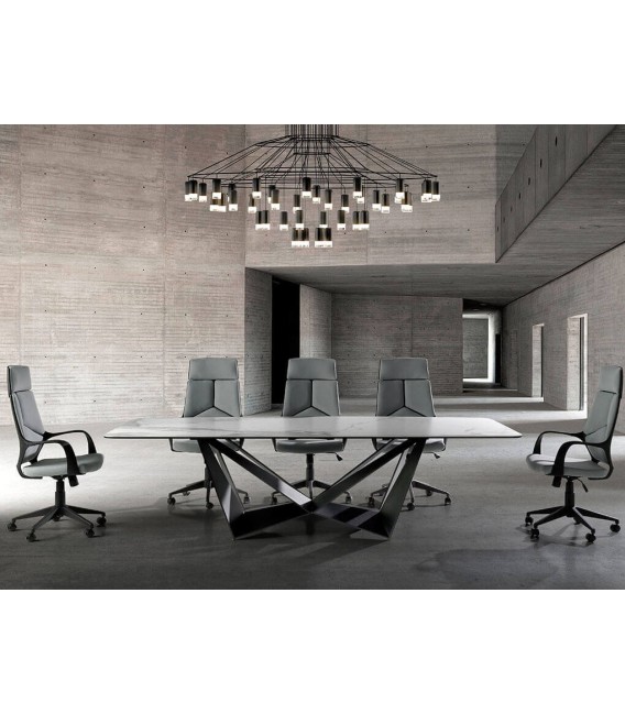 SILLA OFICINA 63 X 63 X 117 ROLOR PVC NEGRO TEXTIL GRIS