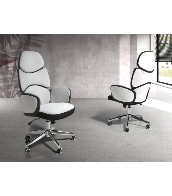Silla de oficina muy cómoda elevable reclinable y giratoria mdmhogar