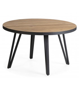 Mesa de centro redonda de estilo industrial mdmhogar