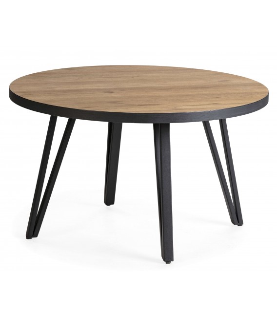 Mesa de centro redonda de estilo industrial mdmhogar