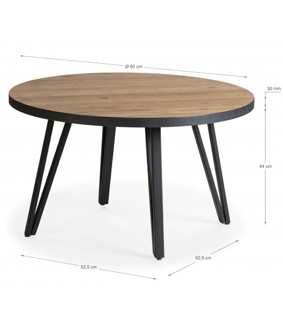 Mesa de centro redonda de estilo industrial mdmhogar