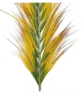 Rama decorativa bambú natural fibra teñida en color amarillo y verde mdmhogar