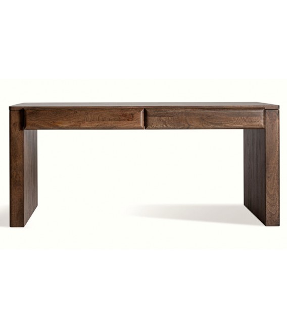 Mesa escritorio grande madera maciza de mango color nogal mdmhogar