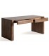 Mesa escritorio grande madera maciza de mango color nogal mdmhogar