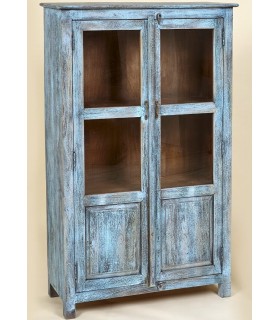 VITRINA 90 X 40 X 150 GINIA MADERA AZUL