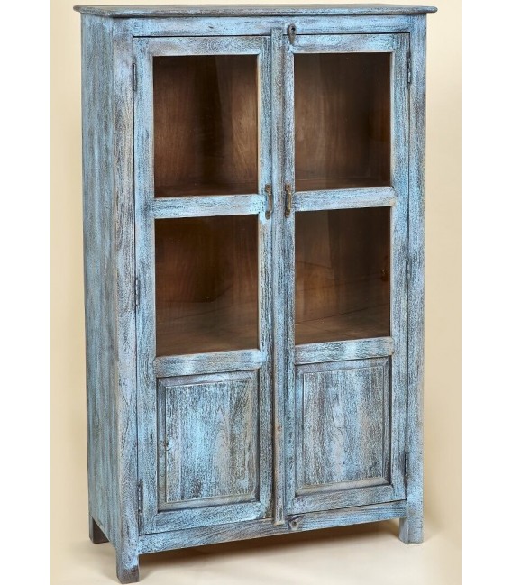 VITRINA 90 X 40 X 150 GINIA MADERA AZUL