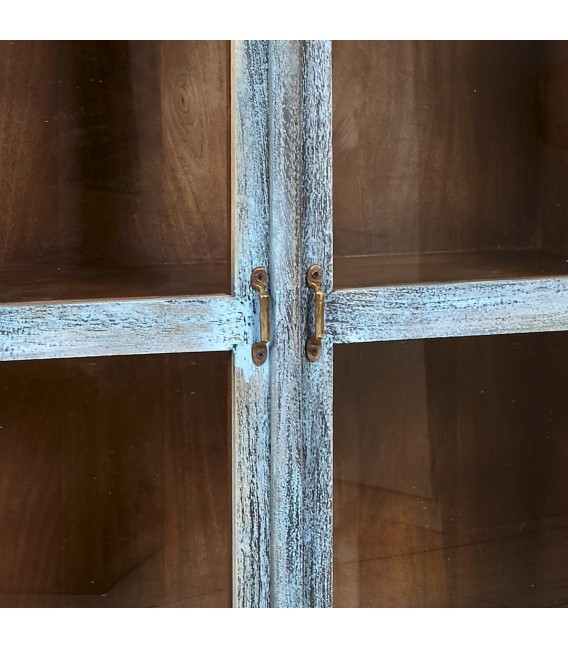 VITRINA 90 X 40 X 150 GINIA MADERA AZUL
