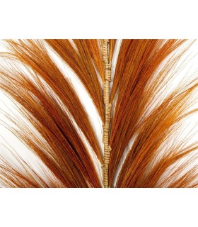 Rama decorativa bambú natural y fibra natural teñida color naranja mdmhogar