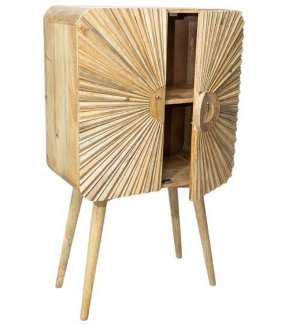 Armario bajo con 2 puertas madera de mango natural mdmhogar