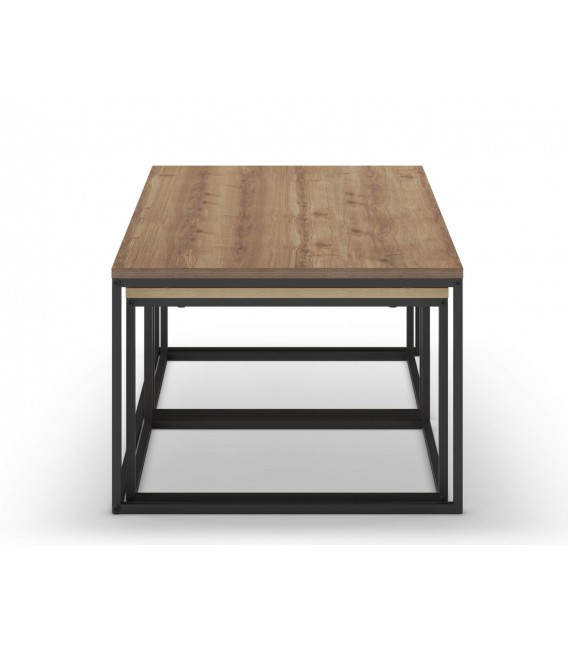 Mesa de centro 1 grande y 2 pequeñas estilo industrial