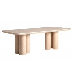Mesa de comedor rectangular grande madera de roble natural mdmhogar