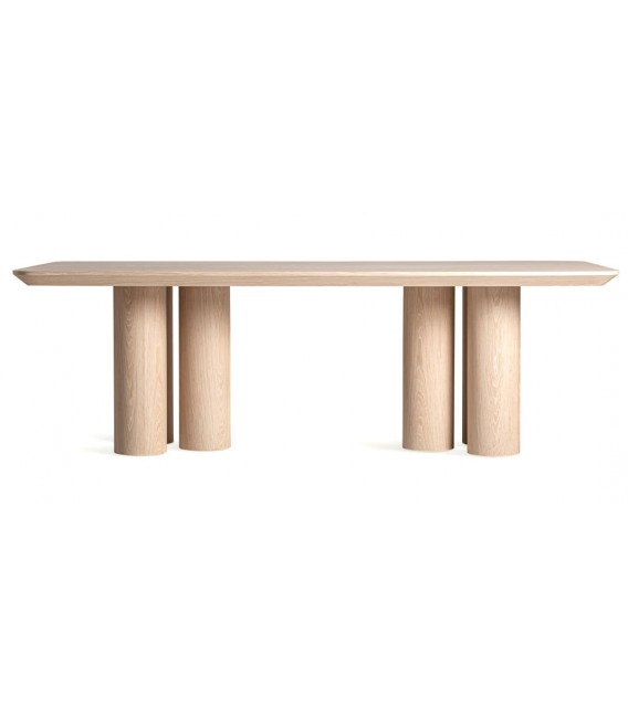 Mesa de comedor rectangular grande madera de roble natural mdmhogar