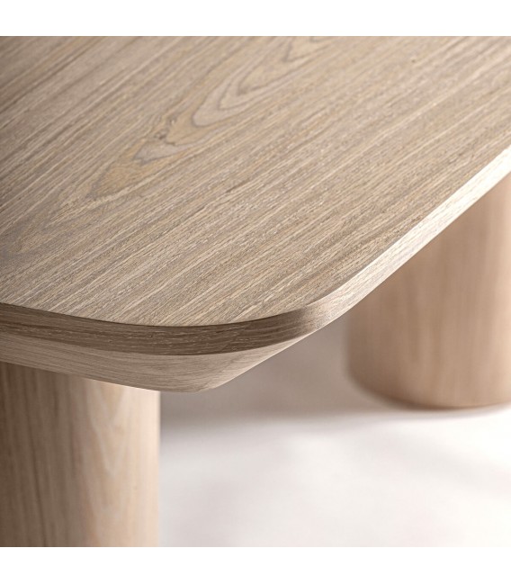 Mesa de comedor rectangular grande madera de roble natural mdmhogar