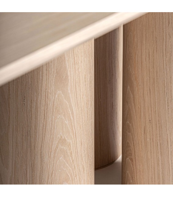 Mesa de comedor rectangular grande madera de roble natural mdmhogar