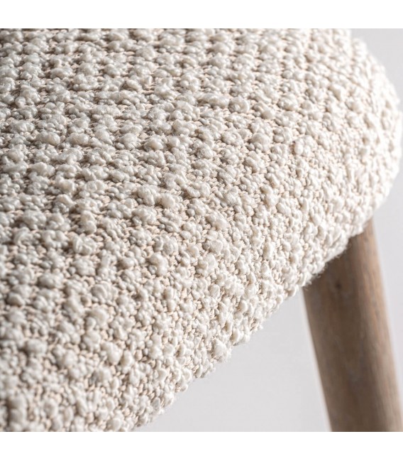 Silla de comedor cómoda madera fresno tela de nudos blanca y marrón mdmhogar